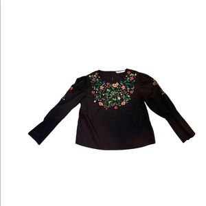 Embroidered floral blouse